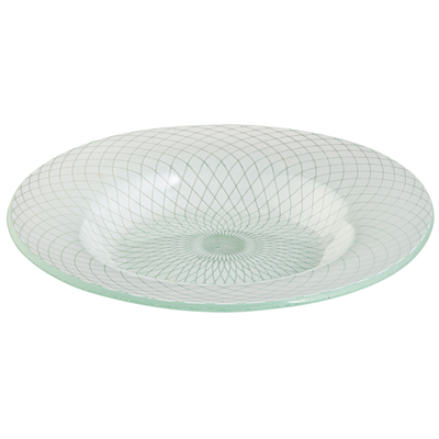 Rosseto GLS039W 15.4" W x 2.2" H White Handmade Glass Round Spiro Bowl