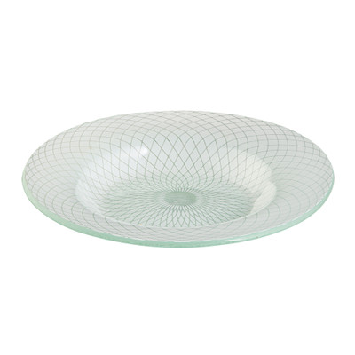 Rosseto GLS039W 15.4" W x 2.2" H White Handmade Glass Round Spiro Bowl