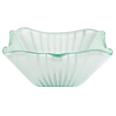 Rosseto GLS040W 9.5" W x 4.3" H White Handmade Glass Square Stelo Bowl (2 per Set)