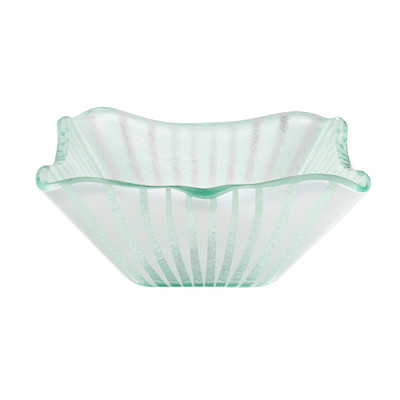 Rosseto GLS040W 9.5" W x 4.3" H White Handmade Glass Square Stelo Bowl (2 per Set)