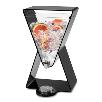 Rosseto LD185 3 Gal. Black Acrylic Prism Lucid Beverage Dispenser