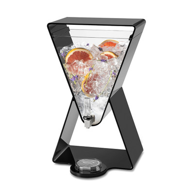 Rosseto LD185 3 Gal. Black Acrylic Prism Lucid Beverage Dispenser