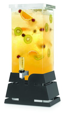 Rosseto LD197 3 Gal. Acrylic Square with Black Matte Pyramid Base Rosseto Beverage Dispenser