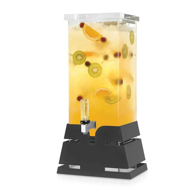 Rosseto LD197 3 Gal. Acrylic Square with Black Matte Pyramid Base Rosseto Beverage Dispenser