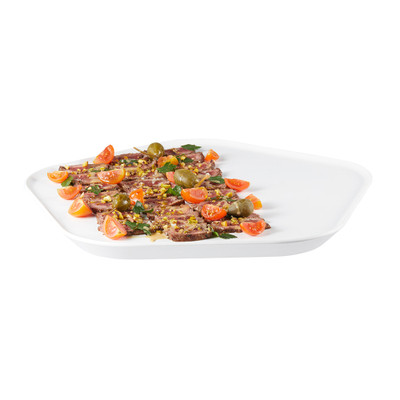 Rosseto MEL022 12.25" x 12.25" White Polygon Melamine Forme Tray (3 per Case)