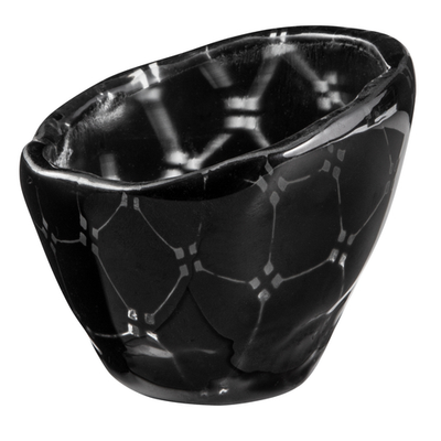 Rosseto GLS051B 3.3" W x 2.8" H Black Handmade Glass Round Zenith Mini Bowl (12 per Set)