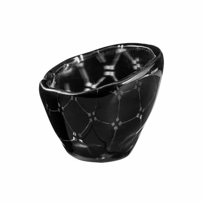 Rosseto GLS051B 3.3" W x 2.8" H Black Handmade Glass Round Zenith Mini Bowl (12 per Set)