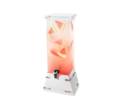Rosseto LD143 2 Gal. Clear Acrylic Square with Stainless Steel Pyramid Base Beverage Dispenser
