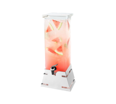 Rosseto LD143 2 Gal. Clear Acrylic Square with Stainless Steel Pyramid Base Beverage Dispenser