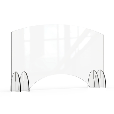 Rosseto AG012 48" W x 28" H Clear Acrylic Avant Guarde Sneeze Guard or Health Safety Shield with Pass-Through Window