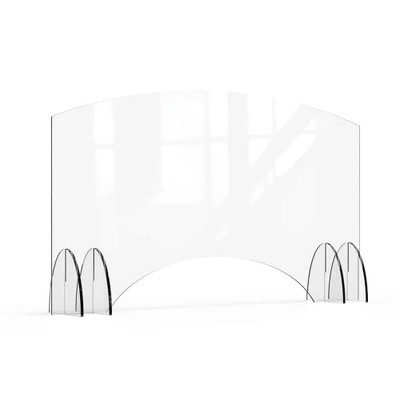 Rosseto AG012 48" W x 28" H Clear Acrylic Avant Guarde Sneeze Guard or Health Safety Shield with Pass-Through Window
