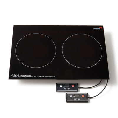 Rosseto SMM024 Black Double Induction Plate Multi-Chef Induction Heater - 220 Volts