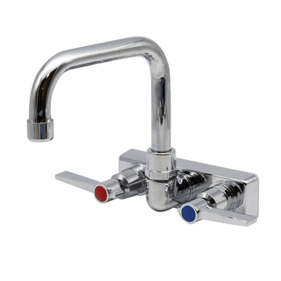 Advance Tabco K-123 4" Centers Splash Mounted Faucet with 6" Extended D Spout