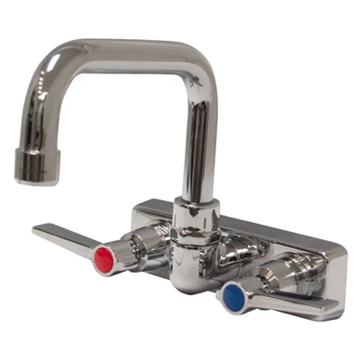 Advance Tabco K-123 4" Centers Splash Mounted Faucet with 6" Extended D Spout