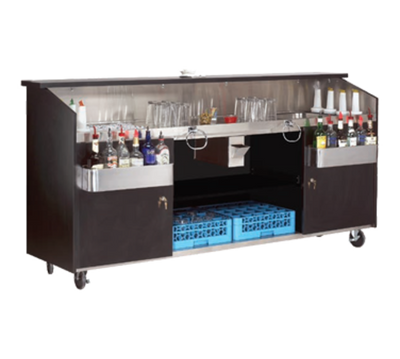 Advance Tabco R-8-B 95.75&quot; W Black Finish Stainless Steel Interior Portable Bar