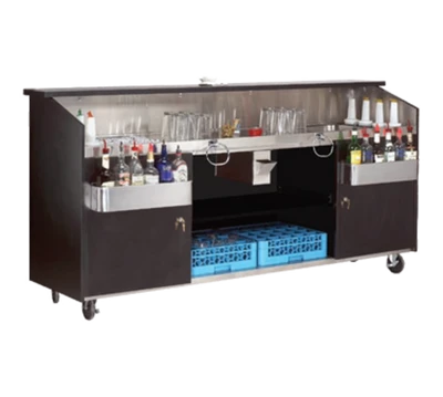 Advance Tabco R-8-B 95.75" W Black Finish Stainless Steel Interior Portable Bar