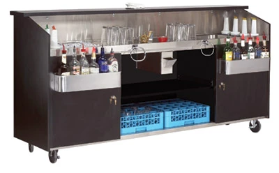 Advance Tabco R-8-B 95.75" W Black Finish Stainless Steel Interior Portable Bar