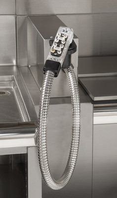 Advance Tabco PRSH-19-4 4" W x 20" D x 36" H Stainless Steel with 6" Backsplash Prestige Soda Gun Holder