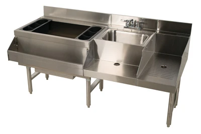 Advance Tabco CRU-60L 60" W x 21" D x 33" H Stainless Steel Underbar Basics Uni-Serv Speed Bar