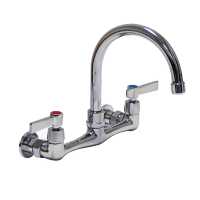 Advance Tabco K-161 8&quot; Centers Chrome Plated Wedge Handle Heavy Duty Faucet