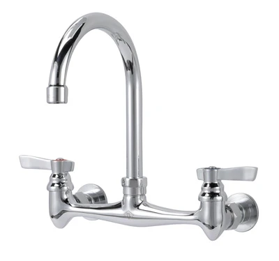 Advance Tabco K-161 8" Centers Chrome Plated Wedge Handle Heavy Duty Faucet