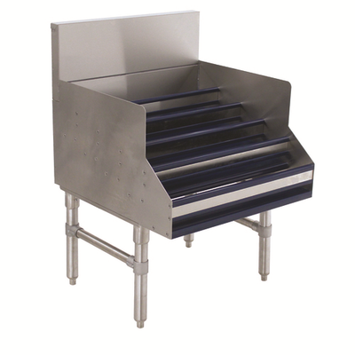 Advance Tabco PLD-2530 30" W x 25" D 5 Steps Stainless Steel with 7" H Backsplash Prestige Liquor Bottle Display Unit