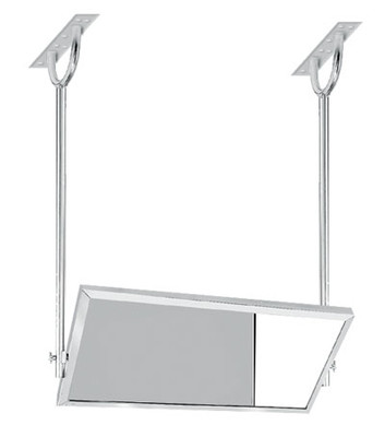 Advance Tabco MI-48 50.5" W x 25.5" D Square Tubular Stainless Steel Frame Ceiling Mounted Tilting Demo Mirror