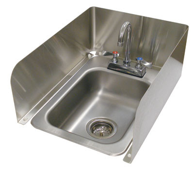 Advance Tabco K-614D 19.5" W Removable 3-Sided Splash for Counter-Mount Drop-In Sink