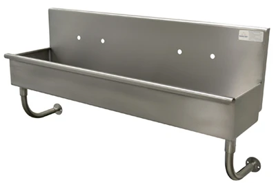 Advance Tabco 19-18-40 40" W x 19.5" D x 30.75" H 16 Gauge 304 Stainless Steel Wall Mounted Multiwash Hand Sink