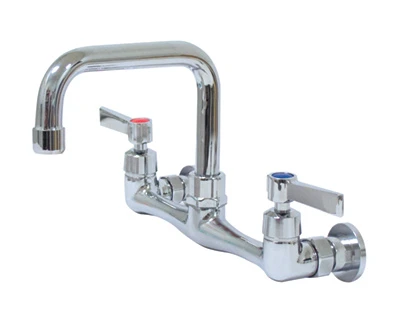 Advance Tabco K-160 8" Centers Splash Mounted Faucet with 6" Extended D Spout