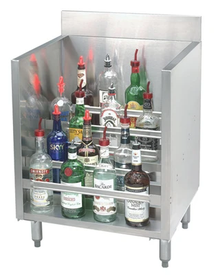 Advance Tabco CRLR-36 36" W 5 Steps Stainless Steel with 4" H Backsplash Underbar Basics Liquor Bottle Display Unit