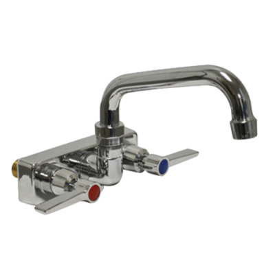 Advance Tabco K-125 4" Centers Splash Mounted Faucet with 6" Swing Spout