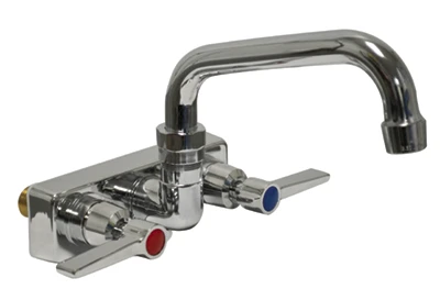 Advance Tabco K-125 4" Centers Splash Mounted Faucet with 6" Swing Spout