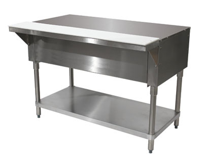 Advance Tabco STU-5 77.75" W 20 Gauge 302 Stainless Steel Open Shelf Base Solid Top Table