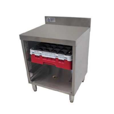 Advance Tabco CRCR-24 24" W x 21" D Stainless Steel Flat Top Underbar Basics Closed Glass Rack Cabinet