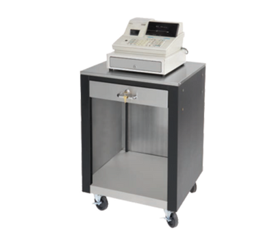 Advance Tabco BCRS-B Matte Black Vinyl with Stainless Steel Top Cashier Register Stand