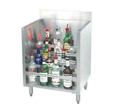 Advance Tabco CRLR-30 30&quot; W 5 Steps Stainless Steel with 4&quot; H Backsplash Underbar Basics Liquor Bottle Display Unit