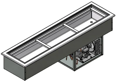 Advance Tabco DISLRCP-3 3 Pans Stainless Steel Drop-In Slim Series Cold Food Well Unit - 115 Volts