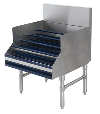 Advance Tabco PLD-2536 36" W x 25" D 5 Steps Stainless Steel with 7" H Backsplash Prestige Liquor Bottle Display Unit