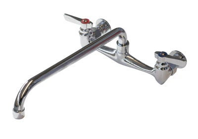 Advance Tabco K-119 8" Centers Splash Mounted Heavy Duty Faucet with 16" Swing Spout