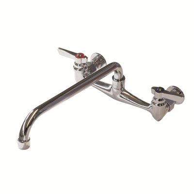 Advance Tabco K-112 8" Centers Splash Mounted Heavy Duty Faucet with 12" Swing Spout
