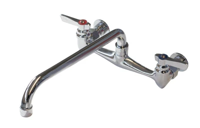 Advance Tabco K-112 8" Centers Splash Mounted Heavy Duty Faucet with 12" Swing Spout
