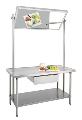 Advance Tabco VSS-DT-366 72" W x 36" D Square Tubular Stainless Steel Frame Demo Mirror