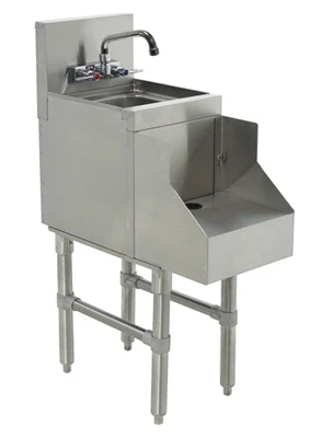 Advance Tabco PRRS-19-12 12" W x 25" D x 36" H Stainless Steel with 7" H Backsplash Prestige Blender Station with Dump Sink