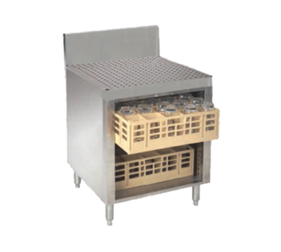 Advance Tabco PRCR-24-24 24" W x 30" D Stainless Steel Drainboard Top Prestige Underbar Glass Rack Storage Unit