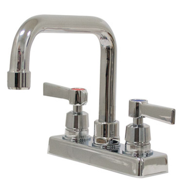 Advance Tabco K-124 4" Centers Chrome Plated 6" Swivel "D" Style Deck Mounted Faucet