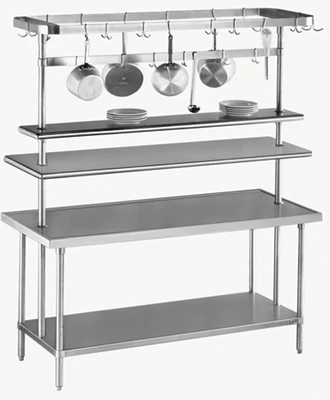 Advance Tabco SCT-108 108" W Stainless Steel Double Hooks Pot Rack