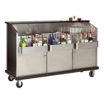 Advance Tabco AMS-6B 74.38" W Stainless Steel Interior with Open Storage Portable Bar