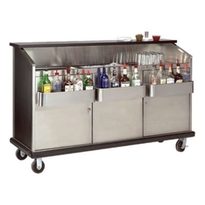Advance Tabco AMS-6B 74.38" W Stainless Steel Interior with Open Storage Portable Bar