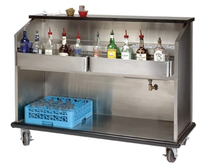 Advance Tabco AMS-6B 74.38" W Stainless Steel Interior with Open Storage Portable Bar